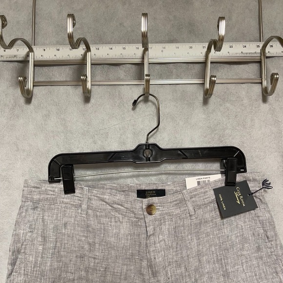 NWT Club Room Pants Men 32x32 Gray Luxury Linen Academia Coastal Casual Beachy - Picture 3 of 11